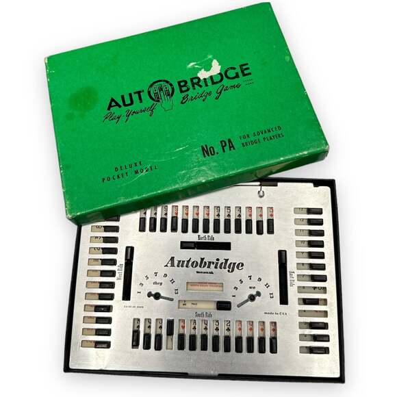 x2 Vintage Auto Bridge 1950s Play Yourself Game Metal Board And Deal Cards - Picture 3 of 10
